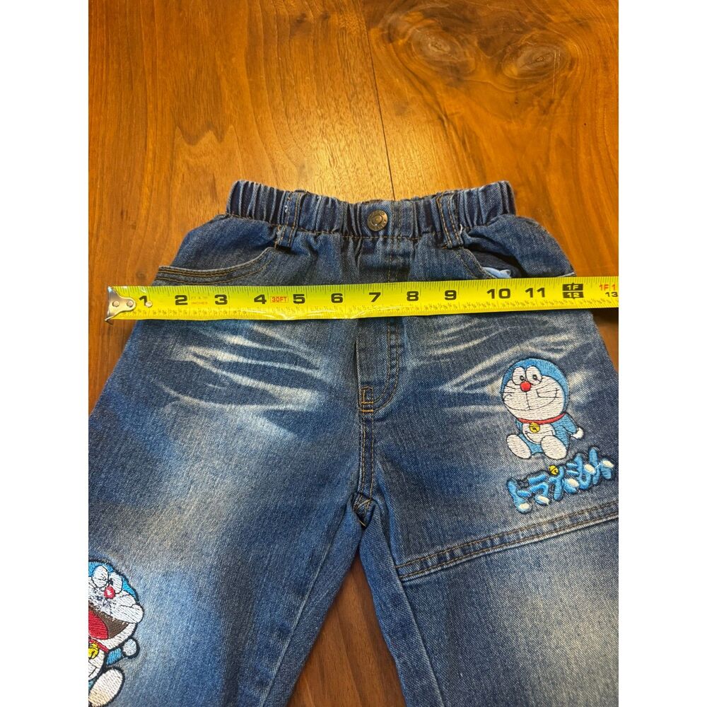 Doraemon Kids Size 4-5 Denim Embroidered Anime Japanese Jeans